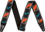 Fender Neon Monogrammed Blue and Orange Guitar Strap