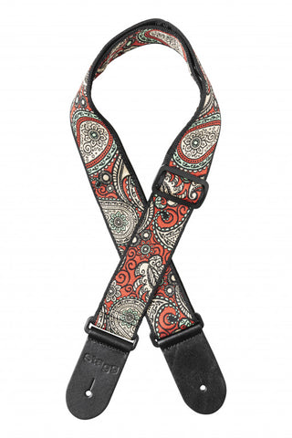 Stagg Red Paisley Woven Guitar Strap