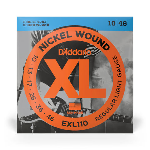 D'Addario EXL110 Nickel Wound Electric Guitar Strings, Regular 10/46