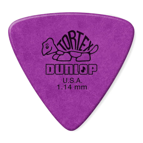Jim Dunlop Tortex Triangle Guitar Plectrums 1.14mm Purple (Pack of 6 Plectrums)