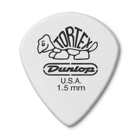 Jim Dunlop White TORTEX Jazz III XL 1.5mm Guitar Plectrums, 12-Pick Player Pack