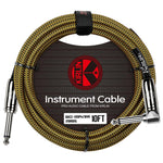 Kirlin 10ft Instrument Cable Angle Jack in Various Colours