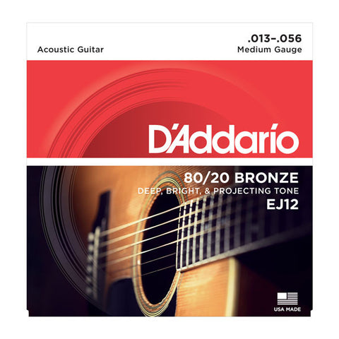 D'Addario Bronze Medium EJ12 Acoustic Guitar Strings