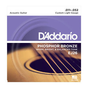 D'Addario Phospher Bronze Custom Light EJ26 Acoustic Guitar Strings