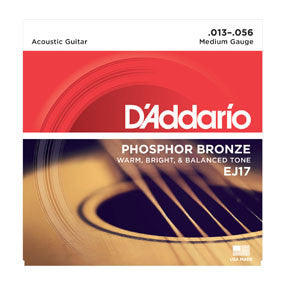 D'Addario Phospher Bronze Medium EJ17 Acoustic Guitar Strings