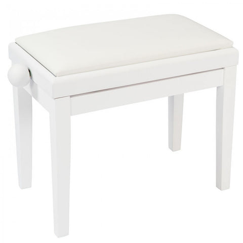 Kinsman Adjustable Piano Bench with Storage - White