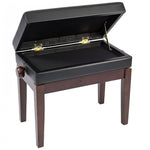 Kinsman Deluxe Adjustable Piano Bench with Storage - Satin Rosewood